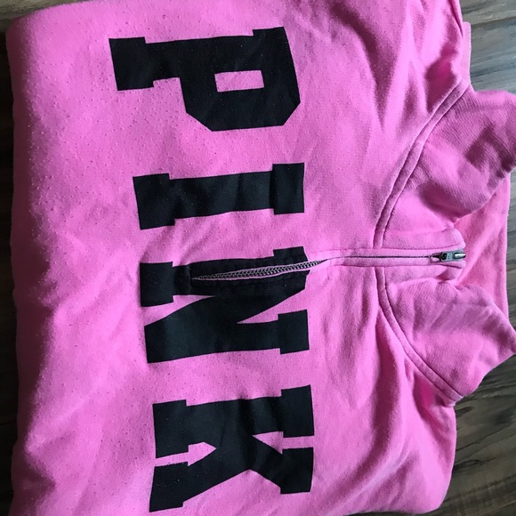 Vintage PINK Pullover Zip Sweatshirt Medium - Picture 1 of 1